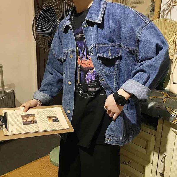 men's jackets autumn cotton blue denim fashion casual pocket utility mens streetwear loose hip-hop bomber men, Black;brown
men's jackets autumn cotton blue denim fashion casual pocket utility mens streetwear loose hip-hop bomber men, Black;brown