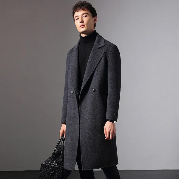 men's wool & blends 2021 double breasted coat men face long jacket blazer mens coats and jackets abrigo hombre kj1576, Black
men's wool & blends 2021 double breasted coat men face long jacket blazer mens coats and jackets abrigo hombre kj1576, Black