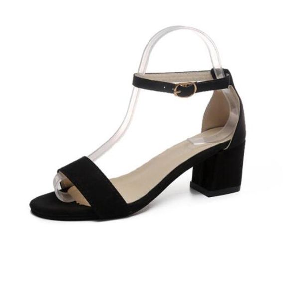 dress shoes summer high-heeled sandals simple fashion thick with square buckle fish mouth roman medium high heel women's, Black
dress shoes summer high-heeled sandals simple fashion thick with square buckle fish mouth roman medium high heel women's, Black