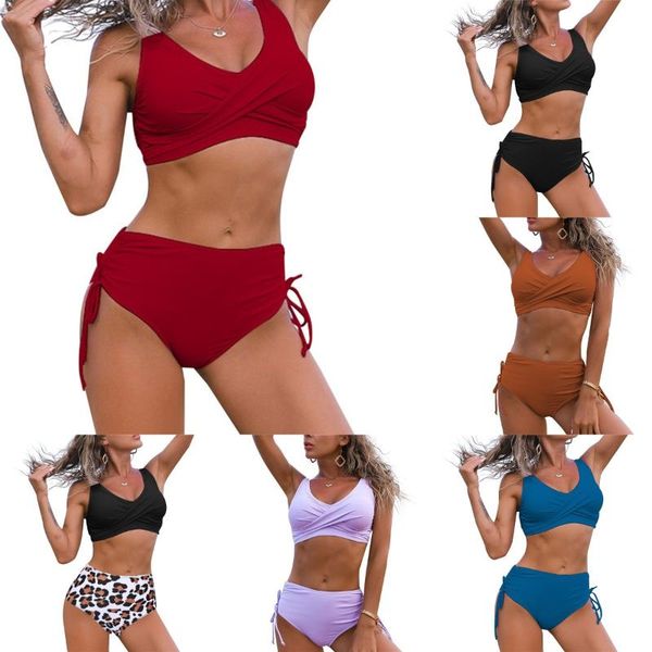 women's swimwear solid bikini 2021 summer swimsuit women 2 pieces high waist push up tankini swimsuits bathing suit, White;black
women's swimwear solid bikini 2021 summer swimsuit women 2 pieces high waist push up tankini swimsuits bathing suit, White;black