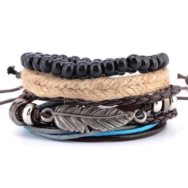 beaded, strands vintage leaf feather multilayer leather bracelet men fashion braided handmade star rope wrap bracelets & bangles male gift, Black
beaded, strands vintage leaf feather multilayer leather bracelet men fashion braided handmade star rope wrap bracelets & bangles male gift, Black