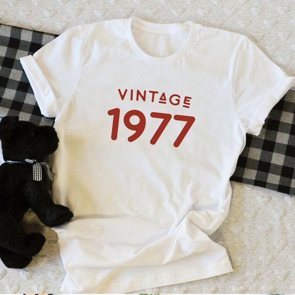 classic 1977 t shirts women cotton 44th birthday gift 44 years old t-shirt mother wife daughter gifts female graphic tee women's, White
classic 1977 t shirts women cotton 44th birthday gift 44 years old t-shirt mother wife daughter gifts female graphic tee women's, White