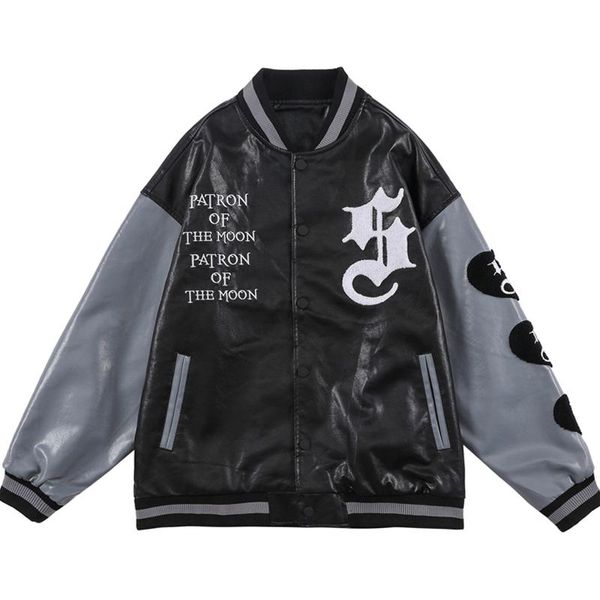 men's jackets men splicing pu leather flight jacket couple bird embroidery flocking retro baseball uniform trend casual bomber spring, Black;brown
men's jackets men splicing pu leather flight jacket couple bird embroidery flocking retro baseball uniform trend casual bomber spring, Black;brown
