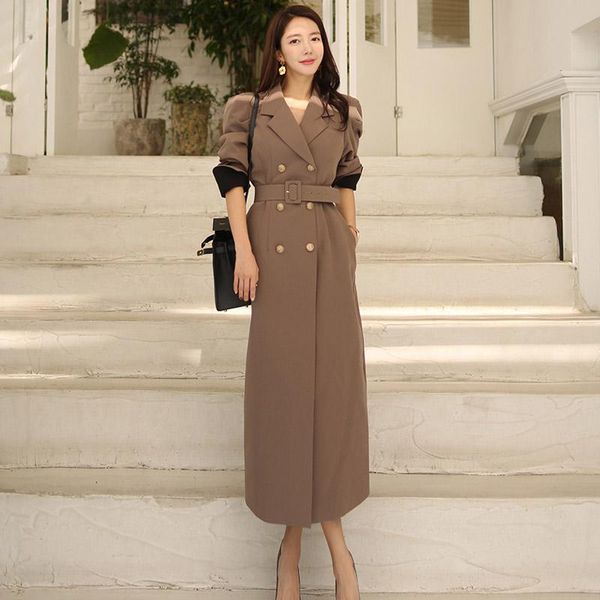 women's trench coats autumn winter office double breasted sashes women notched long sleeve elegant windbreaker overcoats, Tan;black
women's trench coats autumn winter office double breasted sashes women notched long sleeve elegant windbreaker overcoats, Tan;black