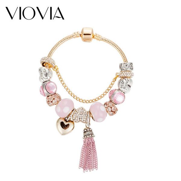 charm bracelets viovia 2021 original pink crystal heart bead tassel bracelet&bangle for women wedding jewelry gifts b17091, Golden;silver
charm bracelets viovia 2021 original pink crystal heart bead tassel bracelet&bangle for women wedding jewelry gifts b17091, Golden;silver