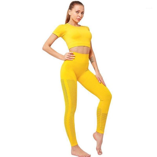 yoga outfit yellow women's sportswear set workout clothes athletic wear gym legging seamless fitness crop short sleeve suit
yoga outfit yellow women's sportswear set workout clothes athletic wear gym legging seamless fitness crop short sleeve suit