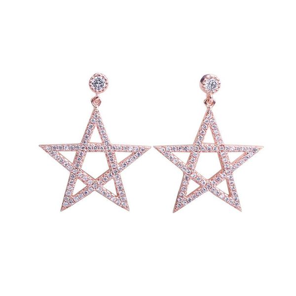 dangle & chandelier 925 silver 27mm long drop earrings for women silver/rose gold five-pointed star brincos female fashion jewelry
dangle & chandelier 925 silver 27mm long drop earrings for women silver/rose gold five-pointed star brincos female fashion jewelry