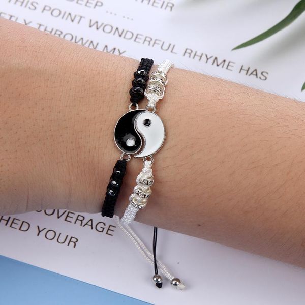 charm bracelets zhuoy 6 pairs of tai chi yin yang bracelet metal pendant adjustable braided matching fashion couple creative gifts, Golden;silver
charm bracelets zhuoy 6 pairs of tai chi yin yang bracelet metal pendant adjustable braided matching fashion couple creative gifts, Golden;silver