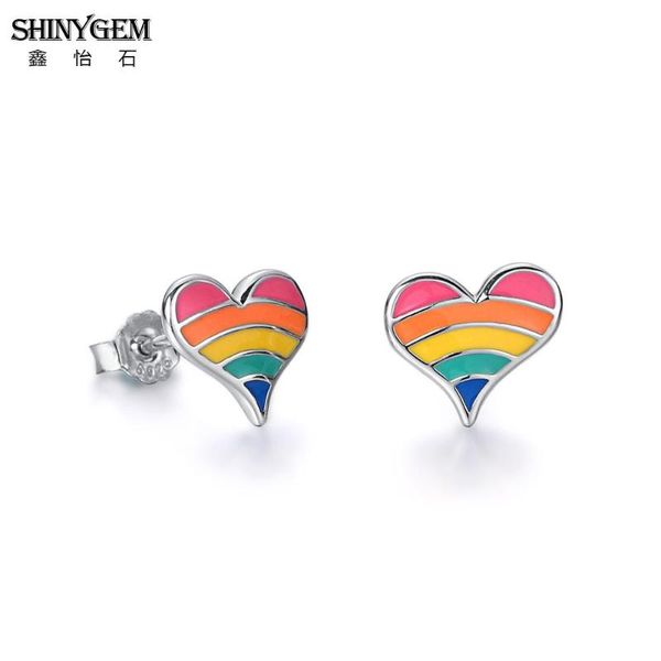 stud shinygem korean rainbow heart earrings cute lovely strip girl fashion 925 sterling silver for women, Golden;silver
stud shinygem korean rainbow heart earrings cute lovely strip girl fashion 925 sterling silver for women, Golden;silver
