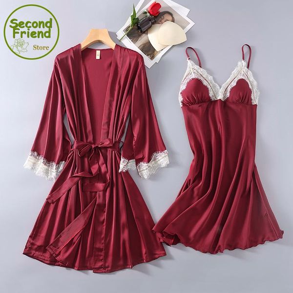 women's sleepwear set rayon home wear nighty&robe suit lace v neck nightwear robe gown -xxl long sleeves autumn homewear chest pads, Black;red
women's sleepwear set rayon home wear nighty&robe suit lace v neck nightwear robe gown -xxl long sleeves autumn homewear chest pads, Black;red