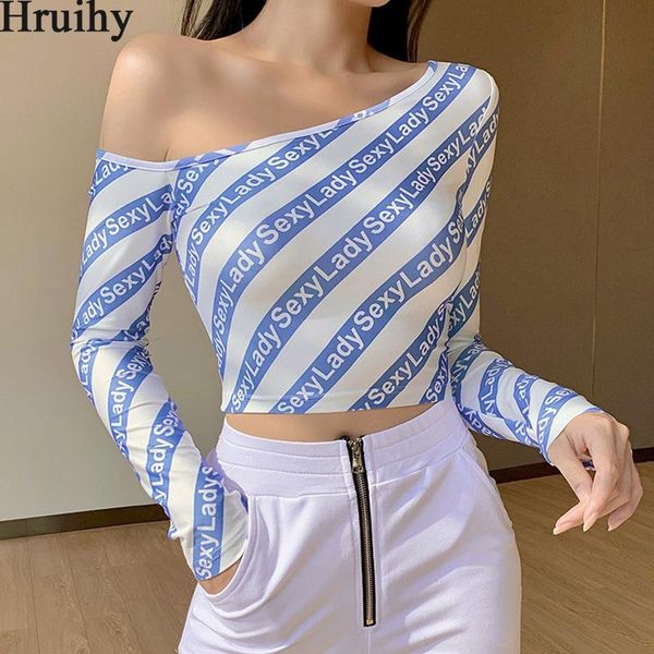women's t-shirt woman tshirts long sleeve off the shoulder letter print ladies slim fashion knitted short t shirt streetwear, White
women's t-shirt woman tshirts long sleeve off the shoulder letter print ladies slim fashion knitted short t shirt streetwear, White