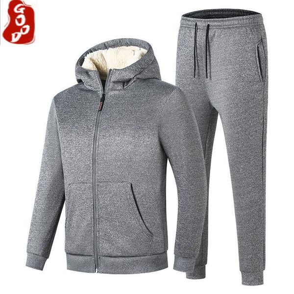 men's tracksuits sets winter hooded sweatshirt 2 pieces large size fleece liner thick warm tracksuit men clothing, Gray
men's tracksuits sets winter hooded sweatshirt 2 pieces large size fleece liner thick warm tracksuit men clothing, Gray