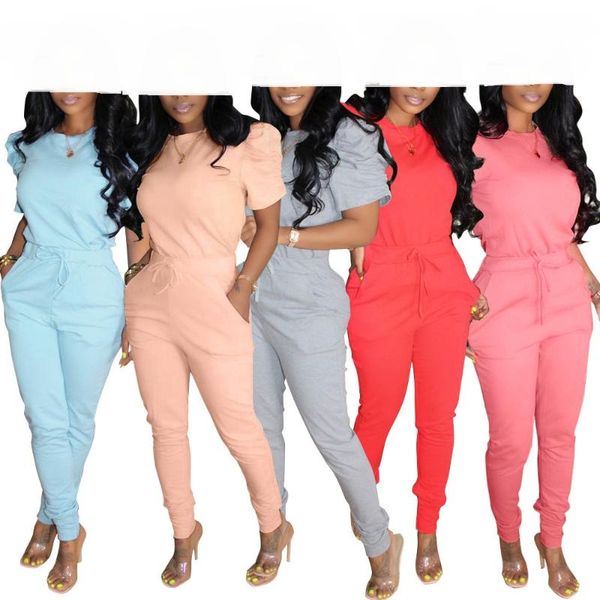 women's tracksuits fashion t shirt pants pleated two piece set lounge wear solid color outfits puff sleeve casual women two-piece, Gray
women's tracksuits fashion t shirt pants pleated two piece set lounge wear solid color outfits puff sleeve casual women two-piece, Gray