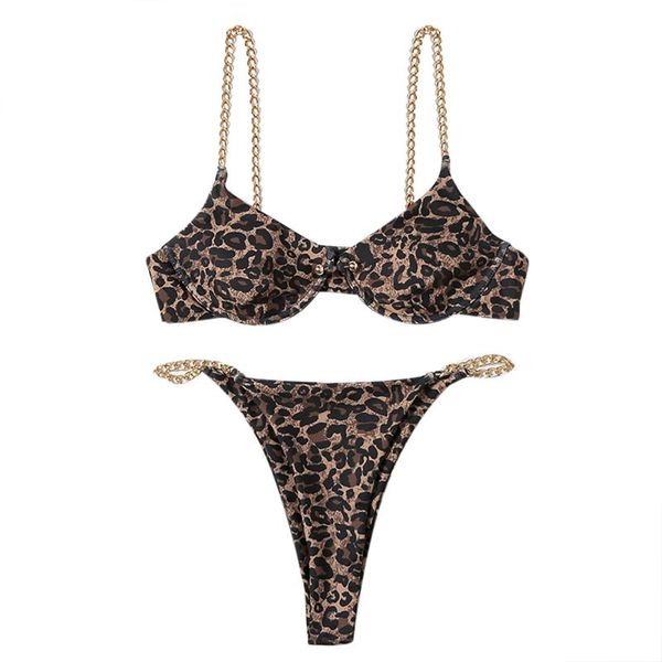 women's swimwear micro chain strap bikini set leopard print bathing suit low waist high sling biquini split push-up swim a50, White;black
women's swimwear micro chain strap bikini set leopard print bathing suit low waist high sling biquini split push-up swim a50, White;black