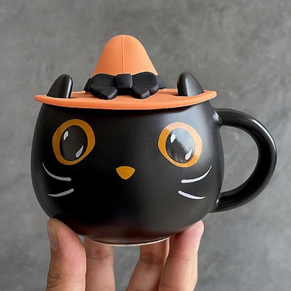 mugs 300ml personalized 3d cute mysterious black cat coffee mug with lid and spoon creative halloween ceramic cup gift for friend
mugs 300ml personalized 3d cute mysterious black cat coffee mug with lid and spoon creative halloween ceramic cup gift for friend