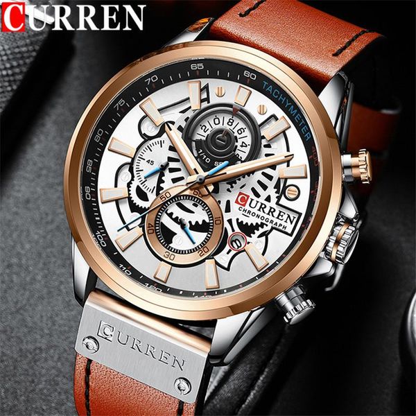 wristwatches curren chronograph man wristwatch calendar sport men watch military classic genuine leather male clock 8380, Slivery;brown
wristwatches curren chronograph man wristwatch calendar sport men watch military classic genuine leather male clock 8380, Slivery;brown
