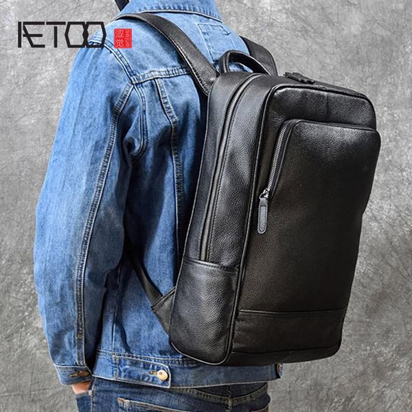 backpack aetoo genuine leather men's backpack, first layer lychee pattern school bag, travel bag
backpack aetoo genuine leather men's backpack, first layer lychee pattern school bag, travel bag