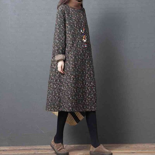 chinese style print floral warm women dress vintage robes winter thick turtleneck long sleeve loose, Black;gray
chinese style print floral warm women dress vintage robes winter thick turtleneck long sleeve loose, Black;gray