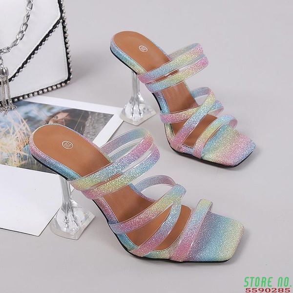 slippers fashion summer sandals pvc sequins bling open toed high heels women slides heel pumps 9cm big size 43 44 45 46, Black
slippers fashion summer sandals pvc sequins bling open toed high heels women slides heel pumps 9cm big size 43 44 45 46, Black