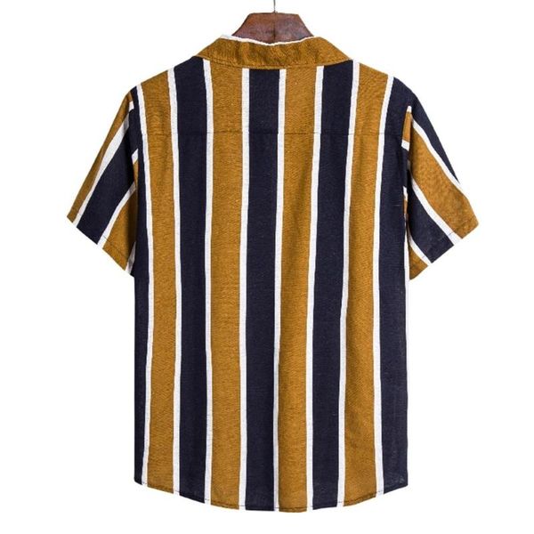 men's casual shirts summer 2021 selling cotton and linen striped printed short sleeved shirt man beach style single breasted, White;black
men's casual shirts summer 2021 selling cotton and linen striped printed short sleeved shirt man beach style single breasted, White;black