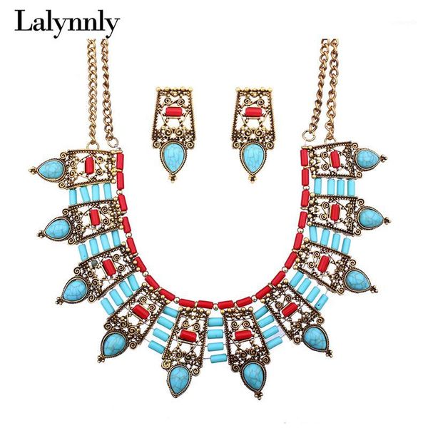 lalynnly vintage statement necklace sets gold collar choker necklace with stones blue drop earrings women jewelry sets n620811, Silver
lalynnly vintage statement necklace sets gold collar choker necklace with stones blue drop earrings women jewelry sets n620811, Silver