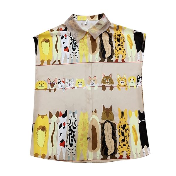 korean style summer fashion women turn down collar short sleeves cat print chiffon shirts female casual shirt 210428, White
korean style summer fashion women turn down collar short sleeves cat print chiffon shirts female casual shirt 210428, White
