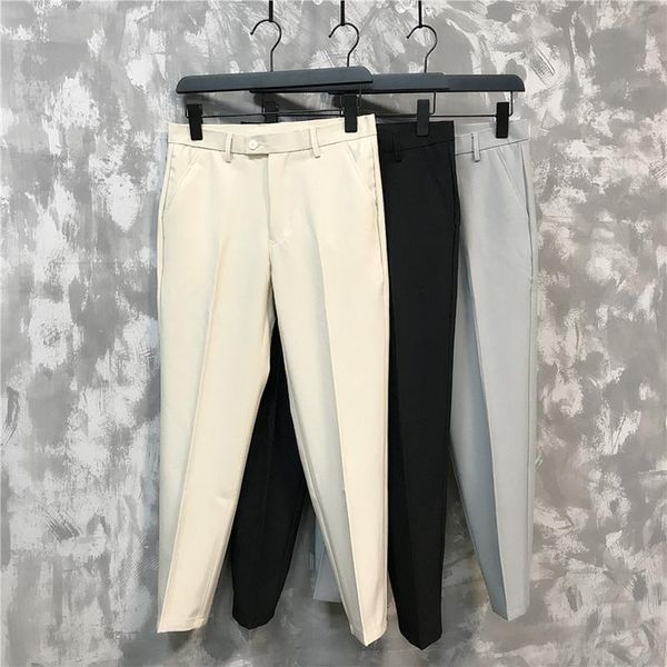 men's pants 2021 summer casual suit non-iron slim fashion solid color office worker tapered ankle length black white
men's pants 2021 summer casual suit non-iron slim fashion solid color office worker tapered ankle length black white