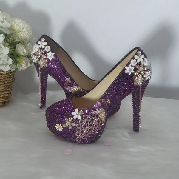 dress shoes purple crystal party women peacock wedding bride 11cm super high heels platform ladies flower round toe pumps, Black
dress shoes purple crystal party women peacock wedding bride 11cm super high heels platform ladies flower round toe pumps, Black