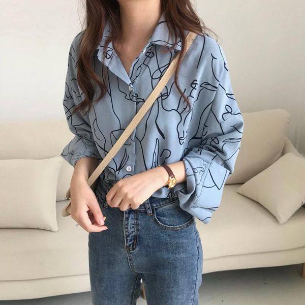 spring chic harajuku blouse shirts women retro simple batwing sleeve abstract print loose female lazy blusas women's blouses &, White
spring chic harajuku blouse shirts women retro simple batwing sleeve abstract print loose female lazy blusas women's blouses &, White
