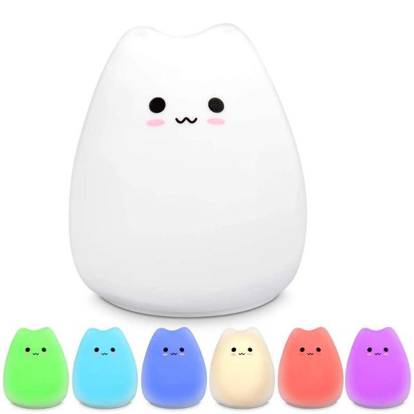 night lights led touch sensor colorful soft silicone cartoon cat for baby kids chid gift sleepping lamp bedroom desk decor luces
night lights led touch sensor colorful soft silicone cartoon cat for baby kids chid gift sleepping lamp bedroom desk decor luces