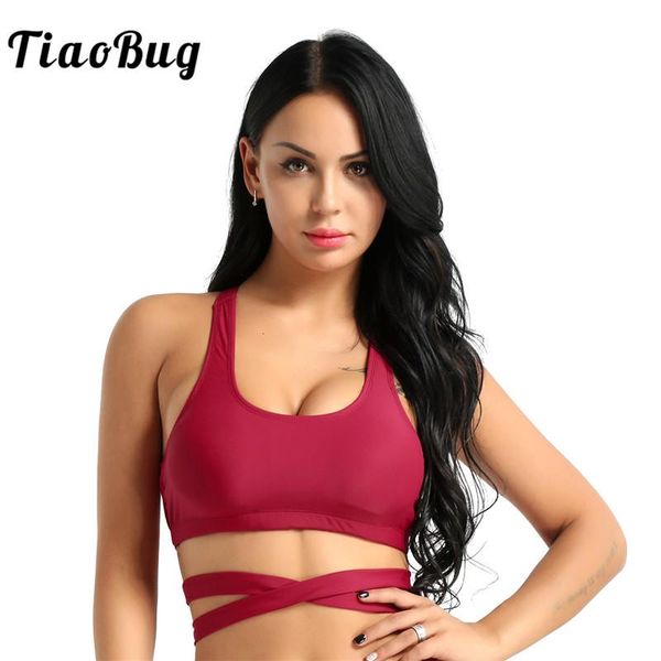 gym clothing tiaobug women strappy sports dance padded yoga bra female gymnastics workout running sleeveless crop top, White;black
gym clothing tiaobug women strappy sports dance padded yoga bra female gymnastics workout running sleeveless crop top, White;black