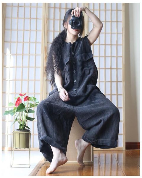 women's jumpsuits & rompers 2021 summer suit woman flax suit-dress easy lin tai cotton pants salopettes j1904021, Black;white
women's jumpsuits & rompers 2021 summer suit woman flax suit-dress easy lin tai cotton pants salopettes j1904021, Black;white