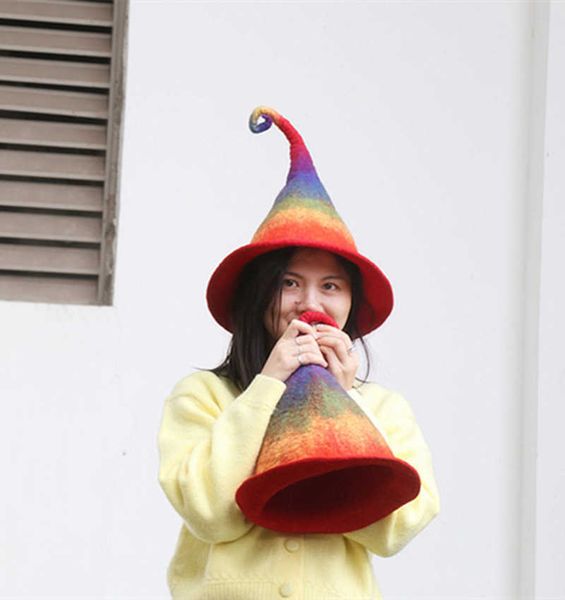 nepal handmade wool felt hat autumn winter funny wizard high rainbow parent-child boys girls, Blue;gray
nepal handmade wool felt hat autumn winter funny wizard high rainbow parent-child boys girls, Blue;gray