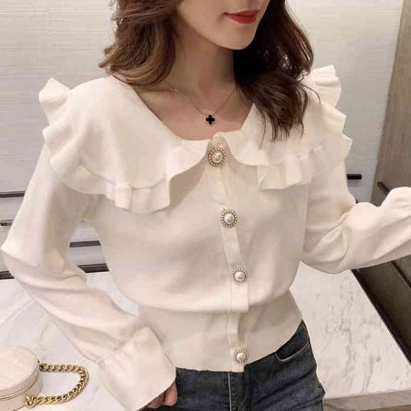 women's knits & tees shintimes autumn turn-down collar womens sweater korean s button cardigans flare sleeve knitted clothing uua9, White
women's knits & tees shintimes autumn turn-down collar womens sweater korean s button cardigans flare sleeve knitted clothing uua9, White