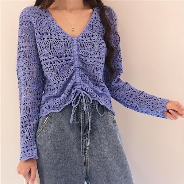 women's knits & tees knittied cardigan pure color hollow mesh fine thread drawstring short loose v-neck wholesale 2021 female clothing, White
women's knits & tees knittied cardigan pure color hollow mesh fine thread drawstring short loose v-neck wholesale 2021 female clothing, White