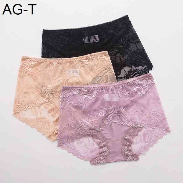 transparent lace with good elasticity large women's briefs, Black;pink 
transparent lace with good elasticity large women's briefs, Black;pink