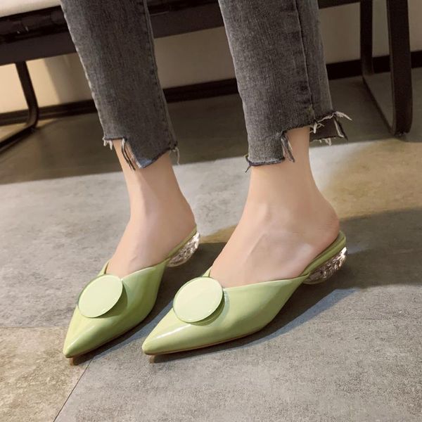 slippers candy colors clear heel women low mules shoes summer closed toe transparent sandals, Black
slippers candy colors clear heel women low mules shoes summer closed toe transparent sandals, Black