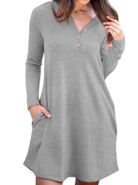 casual dresses 2021 women pocket shift dress autumn spring v neck button long sleeve solid color homewear mini vestidos wdc8677, Black;gray
casual dresses 2021 women pocket shift dress autumn spring v neck button long sleeve solid color homewear mini vestidos wdc8677, Black;gray