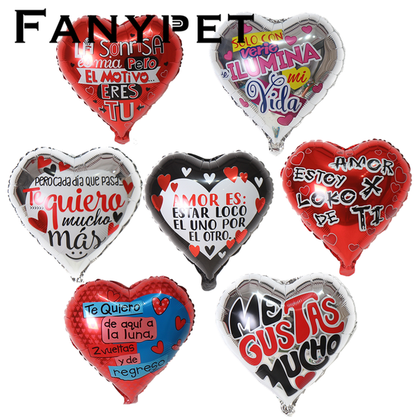 50pcs 18inch spanish happy day i love you foil mylar balloons love heart wedding valentines day helium balloon air globos ball
50pcs 18inch spanish happy day i love you foil mylar balloons love heart wedding valentines day helium balloon air globos ball