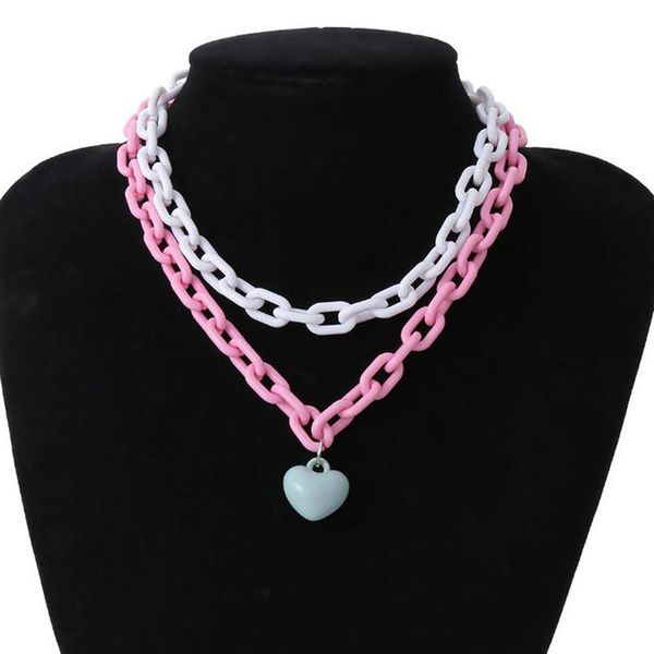 pendant necklaces multilayer heart acrylic necklace clavicle choker women jewelry, Silver
pendant necklaces multilayer heart acrylic necklace clavicle choker women jewelry, Silver