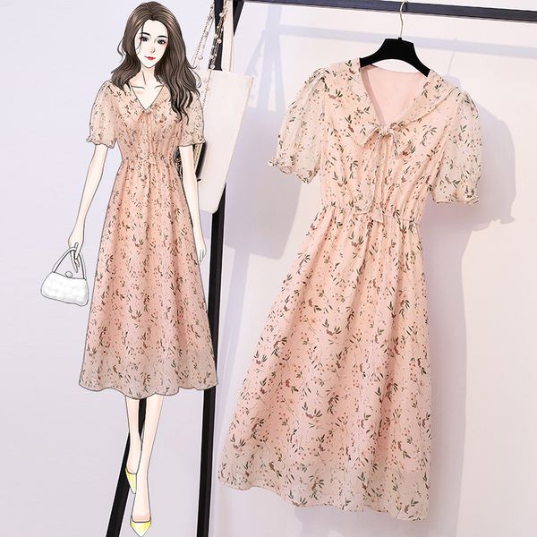 dresses 2021 loose fit women's lantern chiffon short sleeve, Black;gray 
dresses 2021 loose fit women's lantern chiffon short sleeve, Black;gray