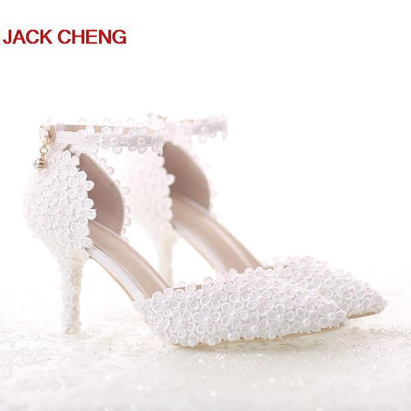 dress shoes white middle heel lace flower wedding pointed toe stiletto party with ankle strap bridesmaid pumps, Black
dress shoes white middle heel lace flower wedding pointed toe stiletto party with ankle strap bridesmaid pumps, Black