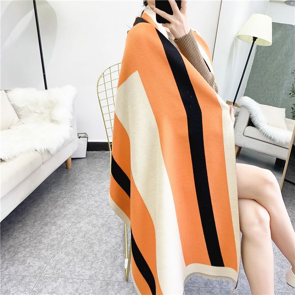 tippet muffler scarf 2021 autumn and winter korean sweet geometric stripe scarf women's thickened imitation cashmere warm air condition, Blue;gray
tippet muffler scarf 2021 autumn and winter korean sweet geometric stripe scarf women's thickened imitation cashmere warm air condition, Blue;gray
