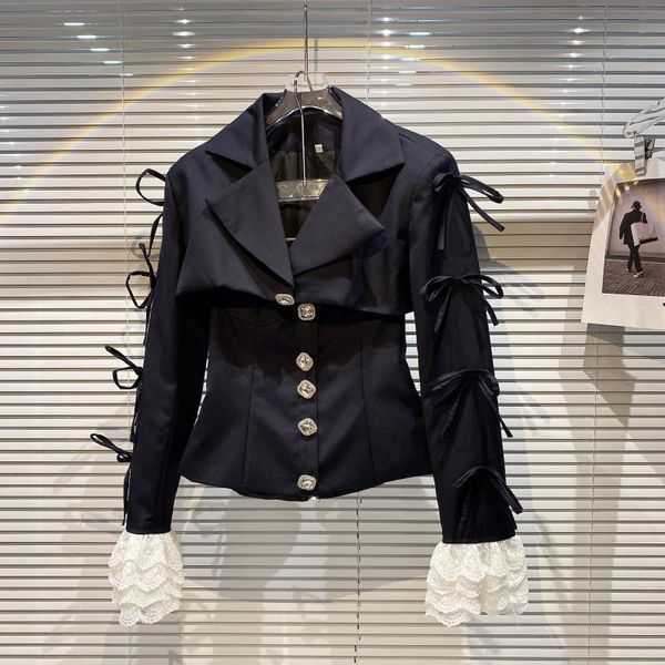 women's suits & blazers two-piece suit with rhinestone buckle bow lace stitching sleeve spring autumn slim small, White;black
women's suits & blazers two-piece suit with rhinestone buckle bow lace stitching sleeve spring autumn slim small, White;black