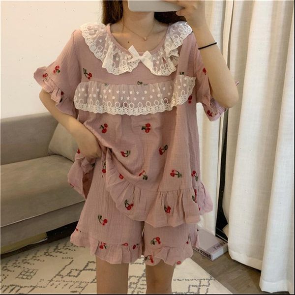 princess short sleeved pajamas chic womens sleepwears strawberries shorts tracksuit loose sets, Black;red
princess short sleeved pajamas chic womens sleepwears strawberries shorts tracksuit loose sets, Black;red
