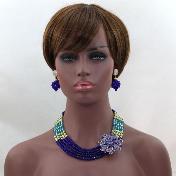 earrings & necklace fashion mix blue crystal beads nigerian wedding braid jewelry sets women african set alj533, Silver
earrings & necklace fashion mix blue crystal beads nigerian wedding braid jewelry sets women african set alj533, Silver