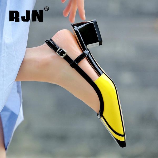 sandals rjn heel mid office lady women shoes summer stylish working pointed toe patent leather slingback modern 2021 rl77, Black
sandals rjn heel mid office lady women shoes summer stylish working pointed toe patent leather slingback modern 2021 rl77, Black