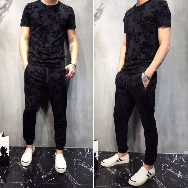 hoodie explosions trend men's social clothes gathering flower short sleeve-shirt youth fashion leisure of two pieces, Black
hoodie explosions trend men's social clothes gathering flower short sleeve-shirt youth fashion leisure of two pieces, Black