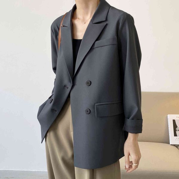 women's suits & blazers casaco básico preto solto de manga comprida, blusa extragrande casual com decote em v e gola v, primavera, White;black
women's suits & blazers casaco básico preto solto de manga comprida, blusa extragrande casual com decote em v e gola v, primavera, White;black
