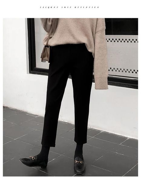 women's pants & capris 2021 korean autumn winter women wide-legged pencil casual thin solid gray black, Black;white
women's pants & capris 2021 korean autumn winter women wide-legged pencil casual thin solid gray black, Black;white